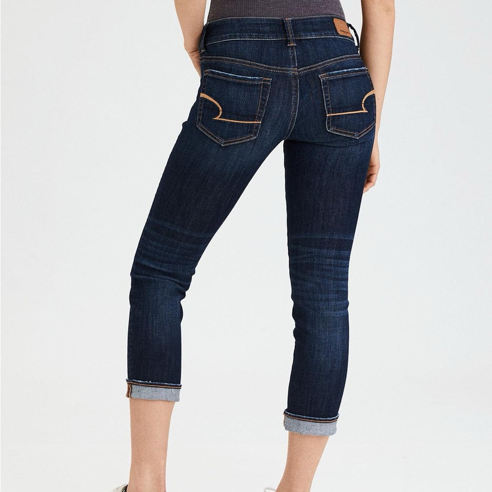 Artis Blue Ankle Cropped Jeans with Mid-Rise Waist